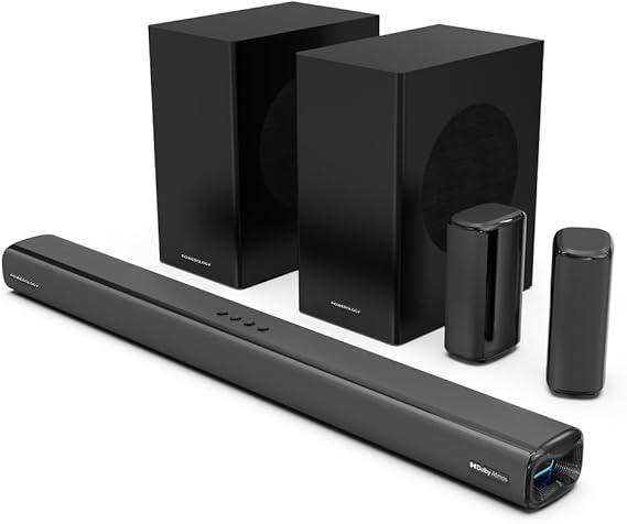 Powerology 5.2.4CH Home Theater Soundbar With Dolby Atmos Wireless Subwoofer