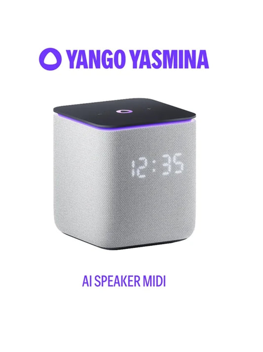 Yasmina Midi | Yango | Smart Wi-Fi Bluetooth Speaker with AI, Premium  | Fluent in English & Arabic | Play music, Quran | Control Smart home devices | Zigbee | Stereo Pairing | Gray